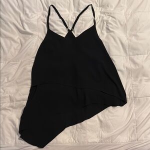 BCBGMaxAzria Black Asymmetrical Sleeveless Camisole